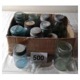 GREEN BALL JARS, ZINC LIDS, ETC