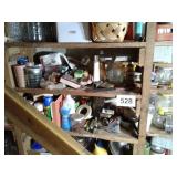 BASEMENT SHELVES, FULL OF ITEMS & SOME