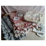 2 EGYPT MADE ABO GADON SCARVES, ROCKS FROM EGYPT,