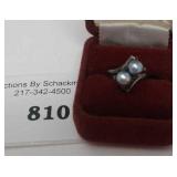 STERLING SILVER BLUE PEARL RING