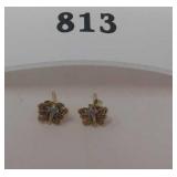 14kt GOLD OPAL FIRE BUTTERFLY EARRINGS