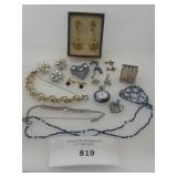 VINTAGE BROOCHES, CLIP EARRINGS, BRACELETS,