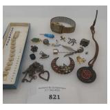 MISC ITEMS, PEDANTS, STERLING, ROLLED GOLD WATCH