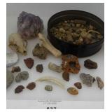 INDIAN BEADS, AMETHYST,  ROCKS, ETC