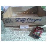 TABLE GRAPES CRATE, MISC BOTTLES