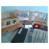 ORIENTAL ITEMS, CHOPSTICKS,  PICTURE SCREENS,