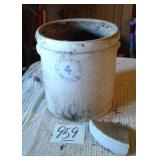 4 GALLON STONE CROCK-BROKEN