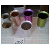 6 COLORED ALUMINUM CUPS