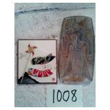 EGYPTIAN CARVED ITEM, ETC.