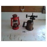Brass blow torch small Red Barn Lantern