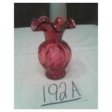 FENTON CRANBERRY FLUTED VASE