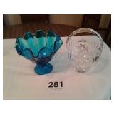 LEAD CRYSTAL BASKET 8 1/2"