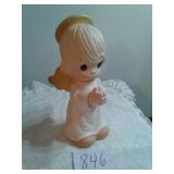 13" TALL PRECIOUS MOMENTS CERAMIC ANGEL STATUE