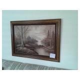 FRAMED/SIGNED OIL PAINTING 32"TALL 44"LONG