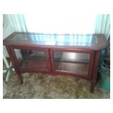 30"TALL X 49 1/2"LONG OAK SOFA TABLE WITH GLASS