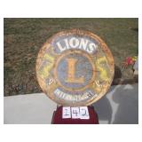 RARE LIONS CLUB METAL EARLY SIGN