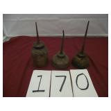 3 VINTAGE OIL CANS