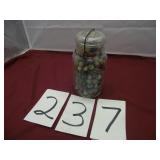 OLD MASON JAR FULL OF MARBLES
