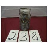 OLD MASON JAR FULL OF MARBLES