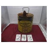 5 GALLON VINTAGE PENNZOIL CAN
