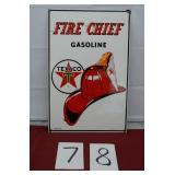 1986 TEXACO GASOLINE FIRE CHIEF SIGN