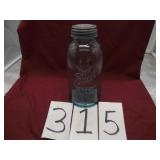 $9E ANTIQUE HALF GALLON BALL JAR W/ZINC LID