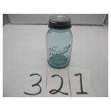 RARE #13 QT BALL JAR W/ZINC LID