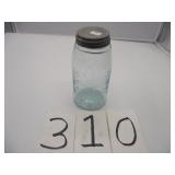 ANTIQUE BLUE JAR PATENT 1858 W/LOGO