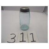 ANTIQUE BLUE JAR PATENT 1858 W/LOGO