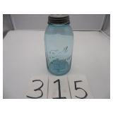 $9E ANTIQUE HALF GALLON BALL JAR W/ZINC LID