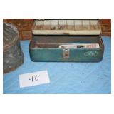 FUNNEL, TACKLE BOX,....FUNNEL HAS LARGE DENT