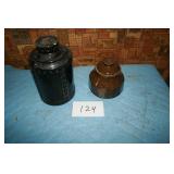 COOKIE JARS...SMALL CHIP ON TALL ONE...7" & 11"