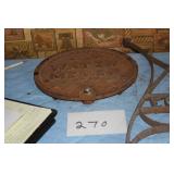 CAST IRON METER LID, SEWING MACHINE FRAME