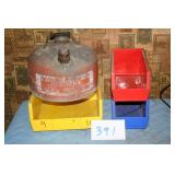 FUEL CAN, STORAGE BINS