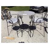 BAR HEIGHT WROUGHT IRON TABLE W/MARBLE TOP