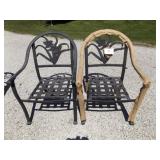 2 PATIO CHAIRS W/FLORAL BACK