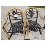 2 PATIO CHAIRS W/FLORAL BACK