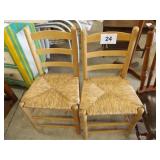 2 RATTAN BOTTOM CHAIRS