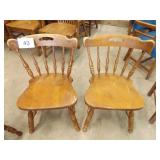 2 WOOD EARLY AMERICAN CHAIRS