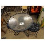 OUTDOOR TABLE W/3 ICE CREAM PARLOR CHAIRS