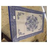 BLUE & WHITE OUTDOOR RUG 5 X 7