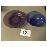 PYREX VINTAGE PURPLE & BLUE BOWLS