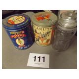 3 PC MR PEANUT JAR & TINS