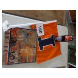 U OF I BOTTLE, FLAG, & 2009 CALENDAR