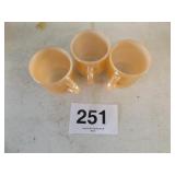 3 FIREKING PEACH LUSTER MUGS