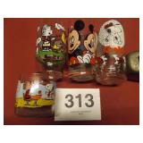 PEANUTS & MICKEY MOUSE GLASSES