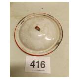 WHITE W/RED BAND GRANITE LID