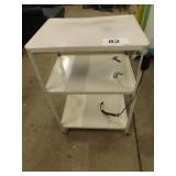 VINTAGE METAL CART W/ELECTRIC & WOOD WHEELS