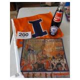 U OF I BOTTLE, FLAG, & 2009 CALENDAR