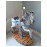 CAROUSEL HORSE WITH STAND:WAS HAND CARVED 350 HRS